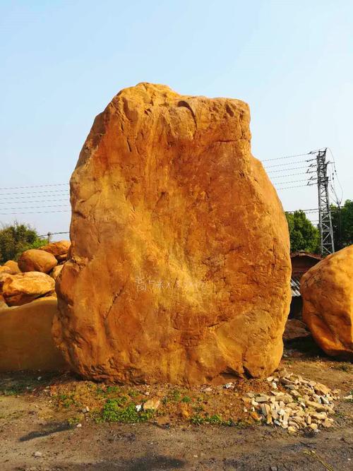 杭州黃蠟石 形奇質佳黃蠟石 景觀園林刻字杭州黃蠟石